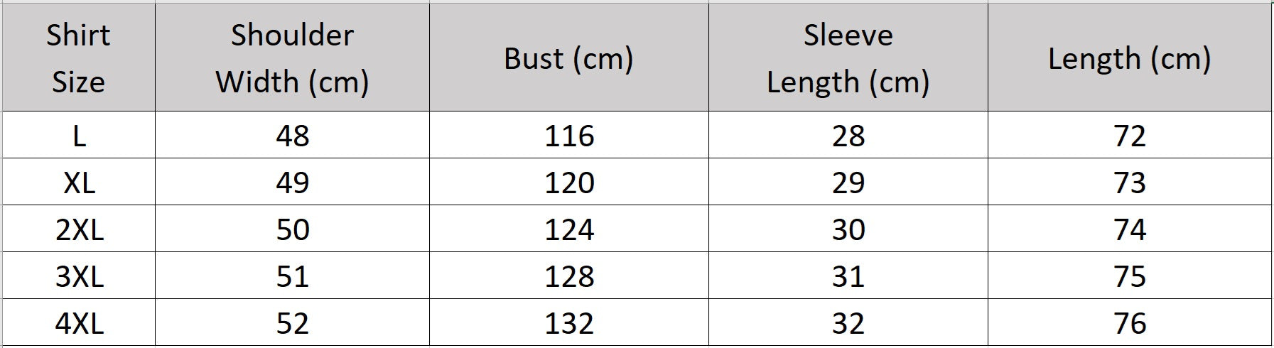 Men's size chart for a minimalist shirt crafted from rare, heritage Guangdong Gambiered silk in Coolness of a River Stone color. Features a strict band collar, concealed placket, patch pockets, and clean side slits. — From Borcelleclothes.
