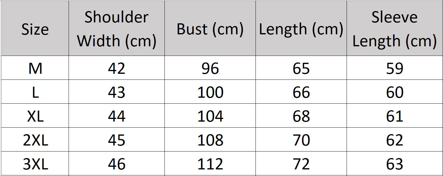 Men's size chart for a Cashmere Crew Neck Sweater, crafted from 100% cashmere, featuring a ribbed crew neck and horizontal relief stripes for timeless elegance and modern sophistication. From Borcelleclothes.