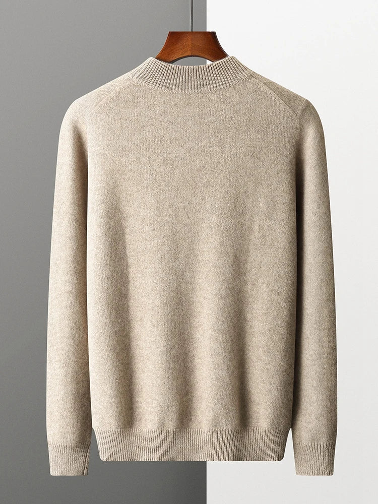 Back view of the Dark Vanilla diamond-patterned cashmere sweater — From Borcelleclothes.