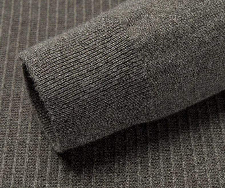 Cuff detail of the Serpentine vertical ridge cashmere sweater – From Borcelleclothes.