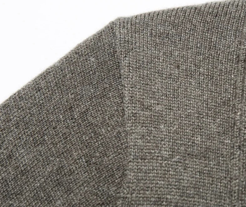 Shoulder detail of the Serpentine vertical ridge cashmere sweater – From Borcelleclothes.