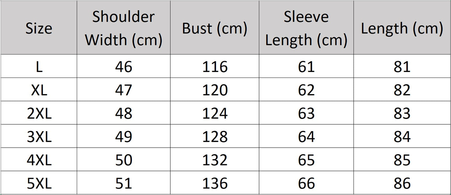 Men’s size chart for a structured cowhide leather jacket in Onyx, featuring compressed surface texture, patch pockets, and concealed fastenings — From Borcelleclothes.