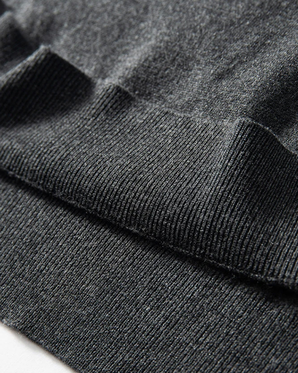 Men’s fine-knit silk-cashmere T-shirt in Payne's Grey – ribbed bottom hem offers gentle structure to the lightweight fabric. From Borcelleclothes.