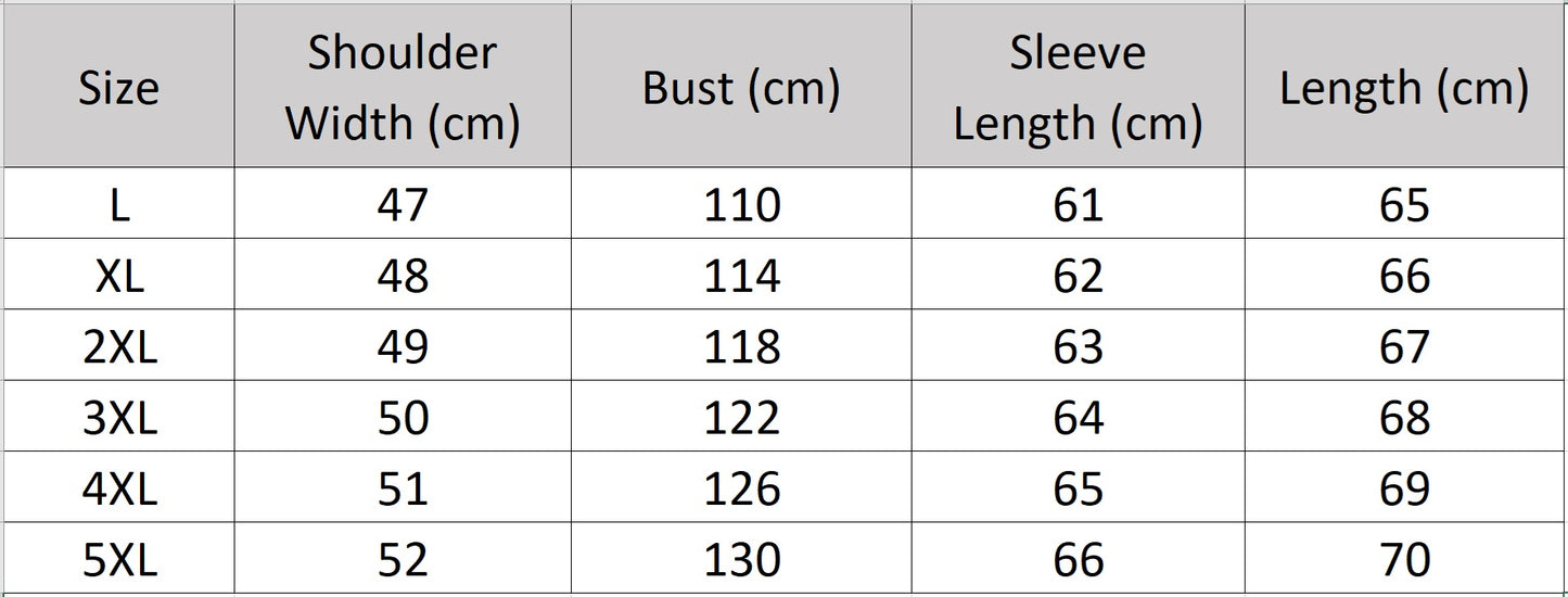 Men’s size chart for a  leather down jacket in Wenge color with mink fur collar, stitched yokes, and side patch pockets with hidden zip entries — From Borcelleclothes.