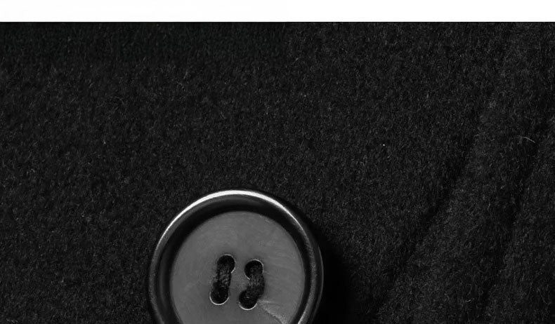 Button of Onyx men's wool-cashmere jacket with leather traces – From Borcelleclothes.