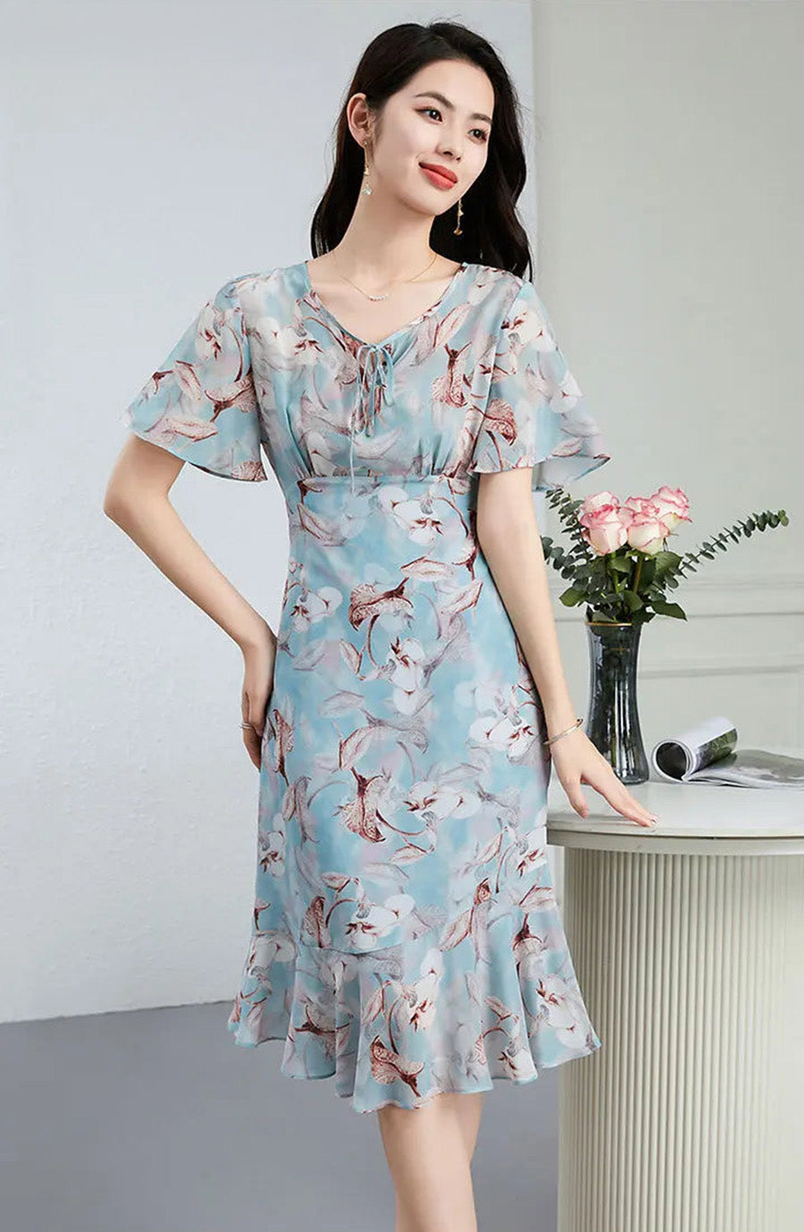 celestial dress women Women's Asymmetrical Empire Waist Silk Dress — The Velvet Ultimatum –  Borcelleclothes