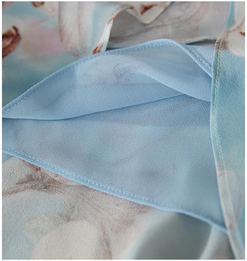 Close-up of the premium unfolded hem lining, demonstrating the immaculate inner craftsmanship of the silk dress — From Borcelleclothes.