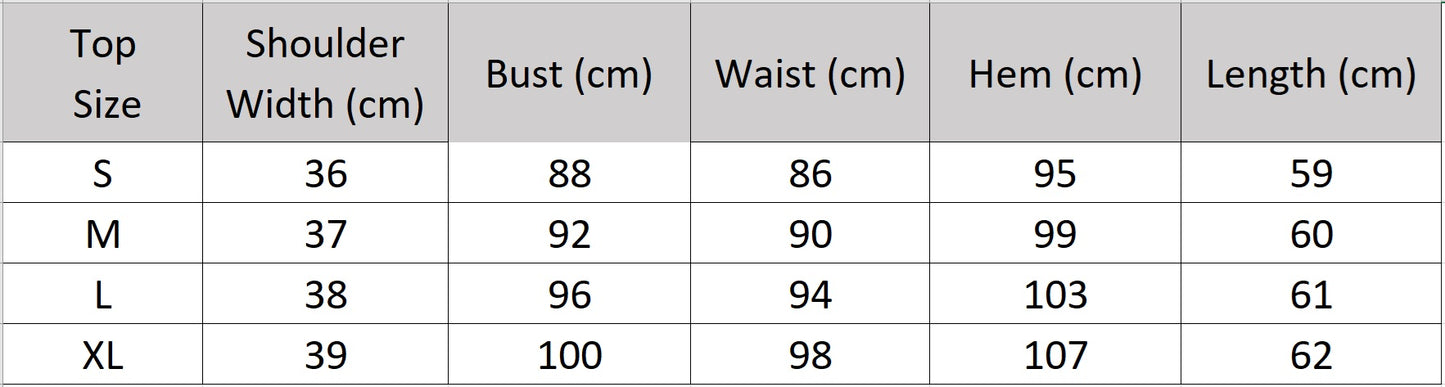 Size chart for the women's asymmetrical sleeveless top in a crinkled Lyocell-linen blend — From Borcelleclothes.