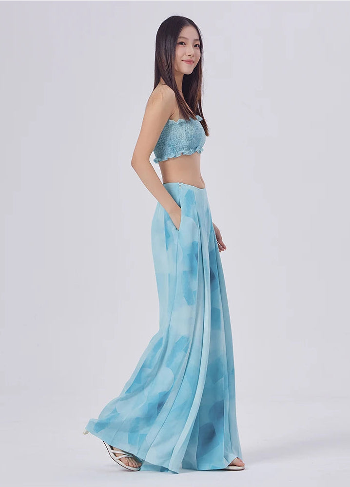A casual stride capturing the weightless fall and fluid ripple of 30 Momme silk — From Borcelleclothes.