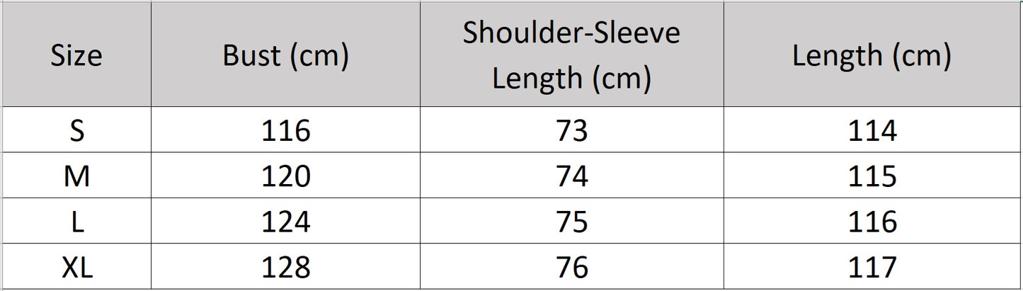 Women's size chart for a Convertible collar goatskin coat in Tusch color with a straight silhouette, leather-bound buttonholes, and visible interior fur accents — From Borcelleclothes.