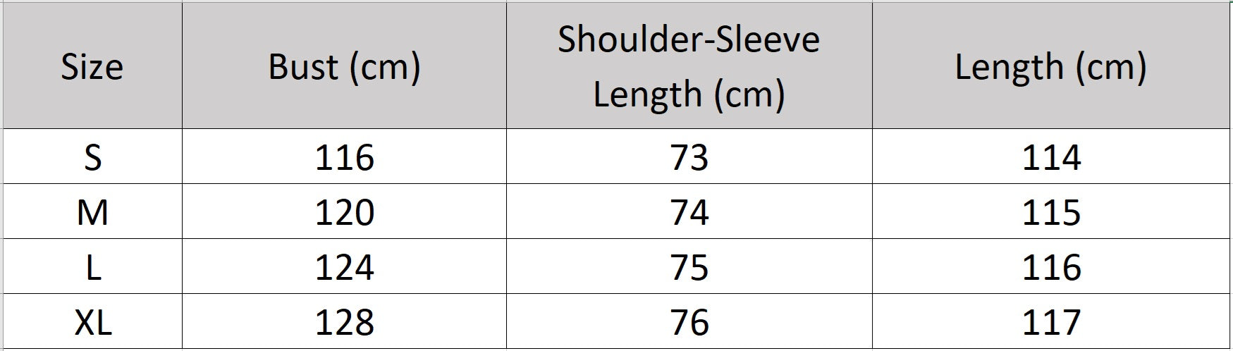 Women's size chart for a Convertible collar goatskin coat in Tusch color with a straight silhouette, leather-bound buttonholes, and visible interior fur accents — From Borcelleclothes.
