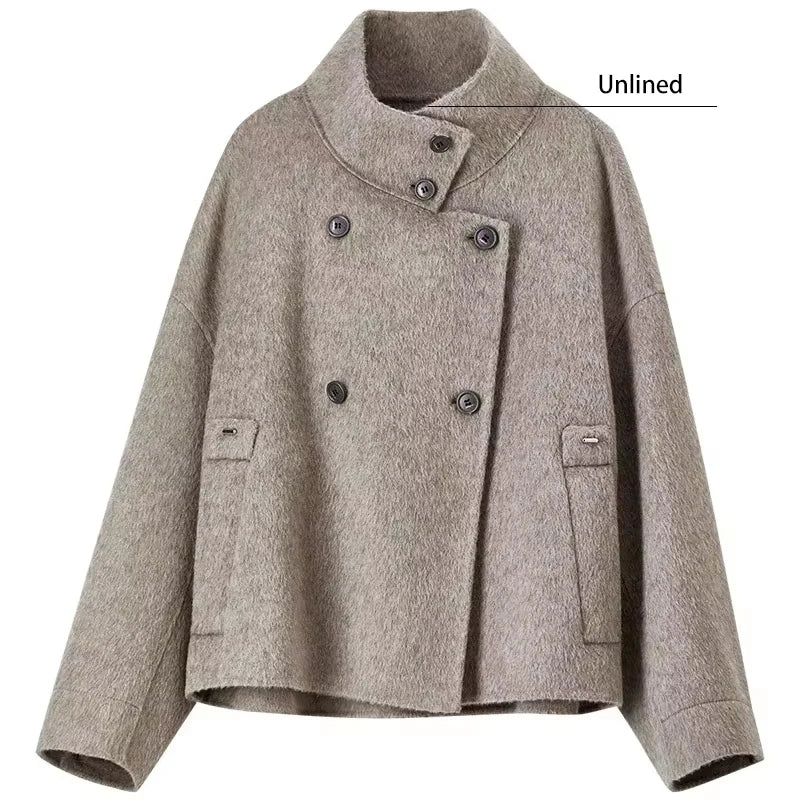 Flat view of the wool jacket in Gravity color. — From Borcelleclothes.
