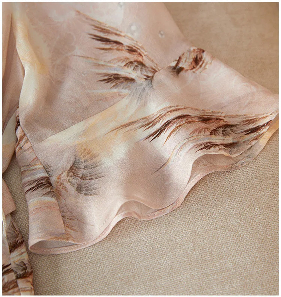 Detailed look at the 1/2 sleeve cuff with its delicate flounce, designed to echo the movement of the morning breeze — From Borcelleclothes.