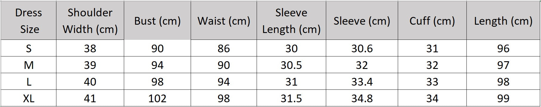 Women's size chart for a 100% Mulberry silk dress in First Light color with asymmetrical flounce details and fluttering sleeves. — From Borcelleclothes.