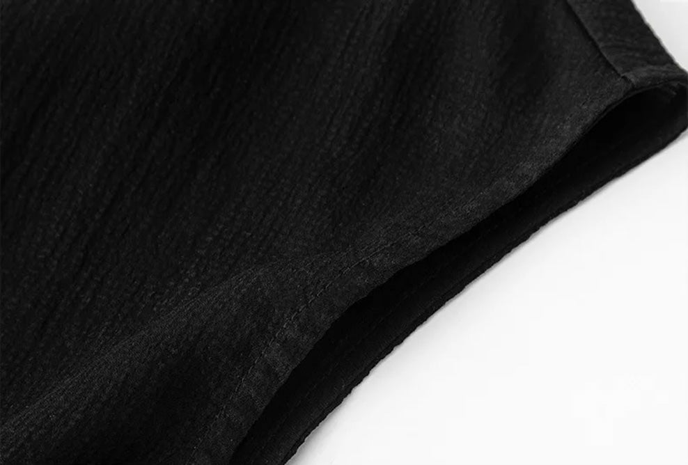 Dropped shoulder and armhole construction detail of the Queen of Spades silk blouse — From Borcelleclothes.