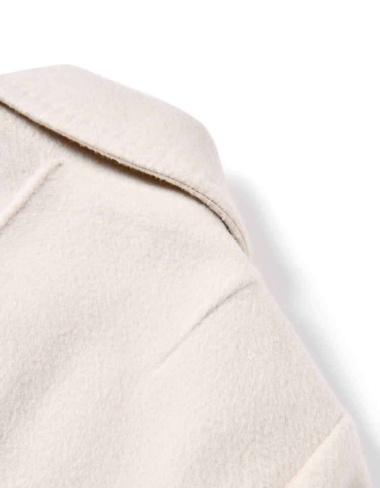 Detail of the shoulder back dart on the Moment of Promise wool coat — From Borcelleclothes.