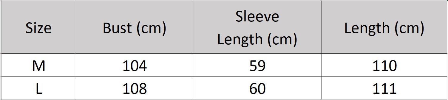 Women's size chart for a mid-calf shearling coat in warm brown with exposed white fleece seams and asymmetrical zip closure, styled with relaxed elegance — From Borcelleclothes.
