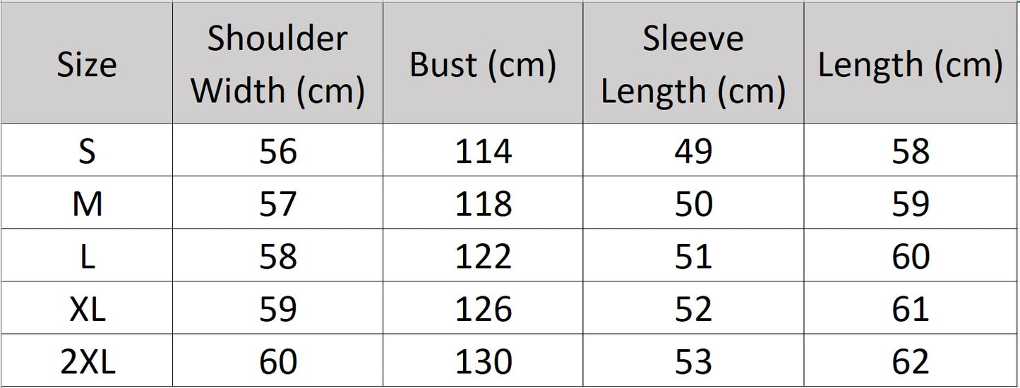 Women's size chart for a dropped-shoulder Goatskin jacket, with exposed fur trims, suede finish, and turn-back cuffs. — From Borcelleclothes.