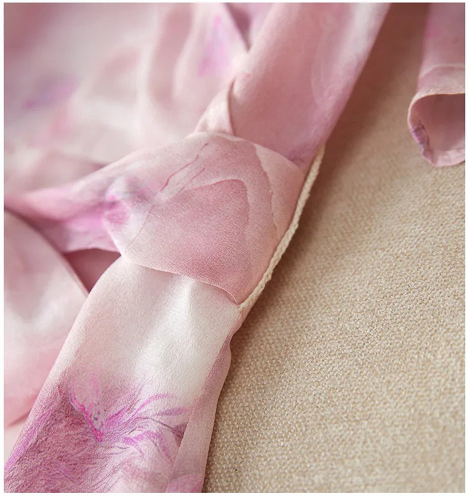 Macro shot of the delicate, invisible knit loops crafted to hold the silk sash seamlessly — From Borcelleclothes.
