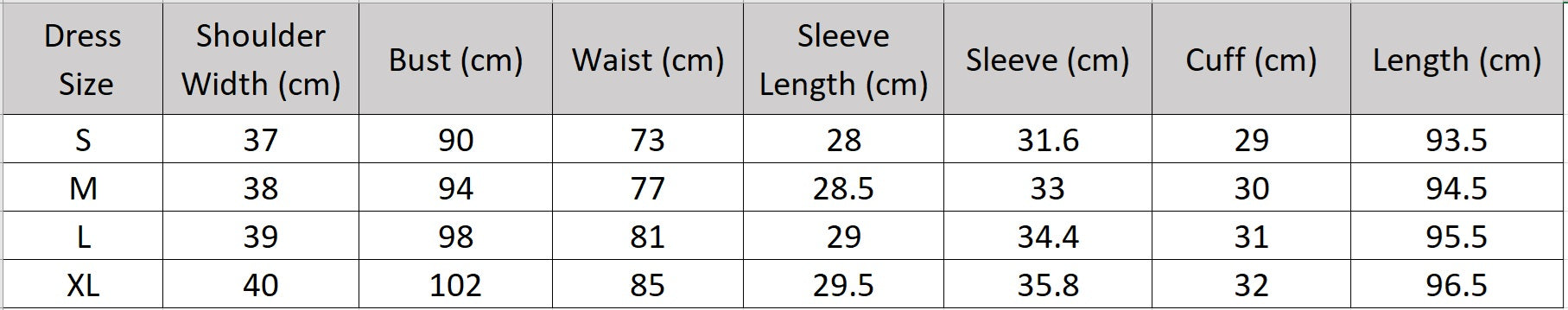 Women's size chart for a Mid-calf flared wrap dress in 100% Mulberry silk crepe de Chine in Highland Heather. Features a wrap bodice, flounce cuff sleeves, and wave-curved flounces. — From Borcelleclothes.