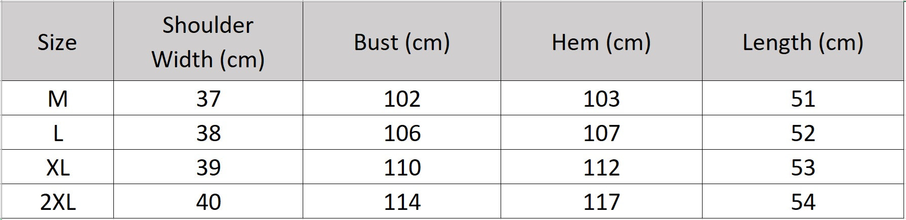 Women's size chart for a Sleeveless 18-momme Mulberry silk blouse in 3D puckered jacquard. Front-to-back design with mother-of-pearl buttons. — From Borcelleclothes.