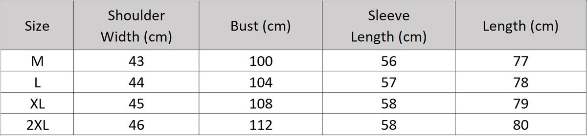 Women's size chart for a Glazed goatskin nappa wrap jacket in Vola Con Me. Tailored with low-notch lapels, tapering kimono sleeves, and the fluid drape of heavy silk. — From Borcelleclothes.