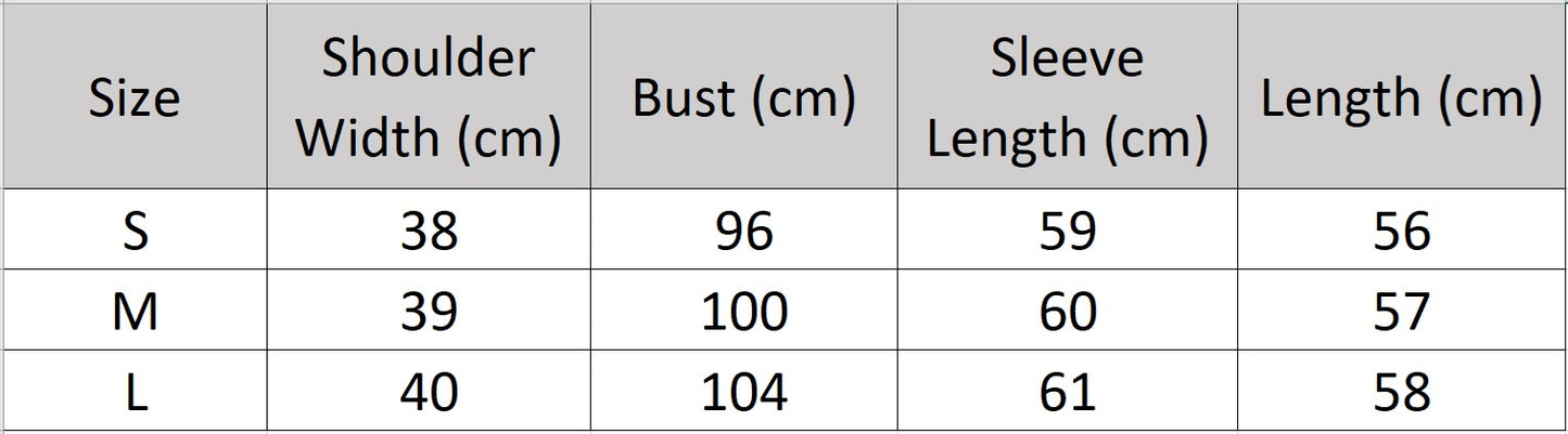 Women’s size chart for a slim-fit goatskin jacket in Tamarind with round neckline, leather-bound edges, and full inner wool — From Borcelleclothes.