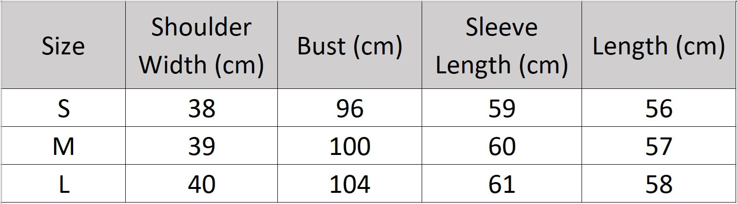 Women’s size chart for a slim-fit goatskin jacket in Tamarind with round neckline, leather-bound edges, and full inner wool — From Borcelleclothes.
