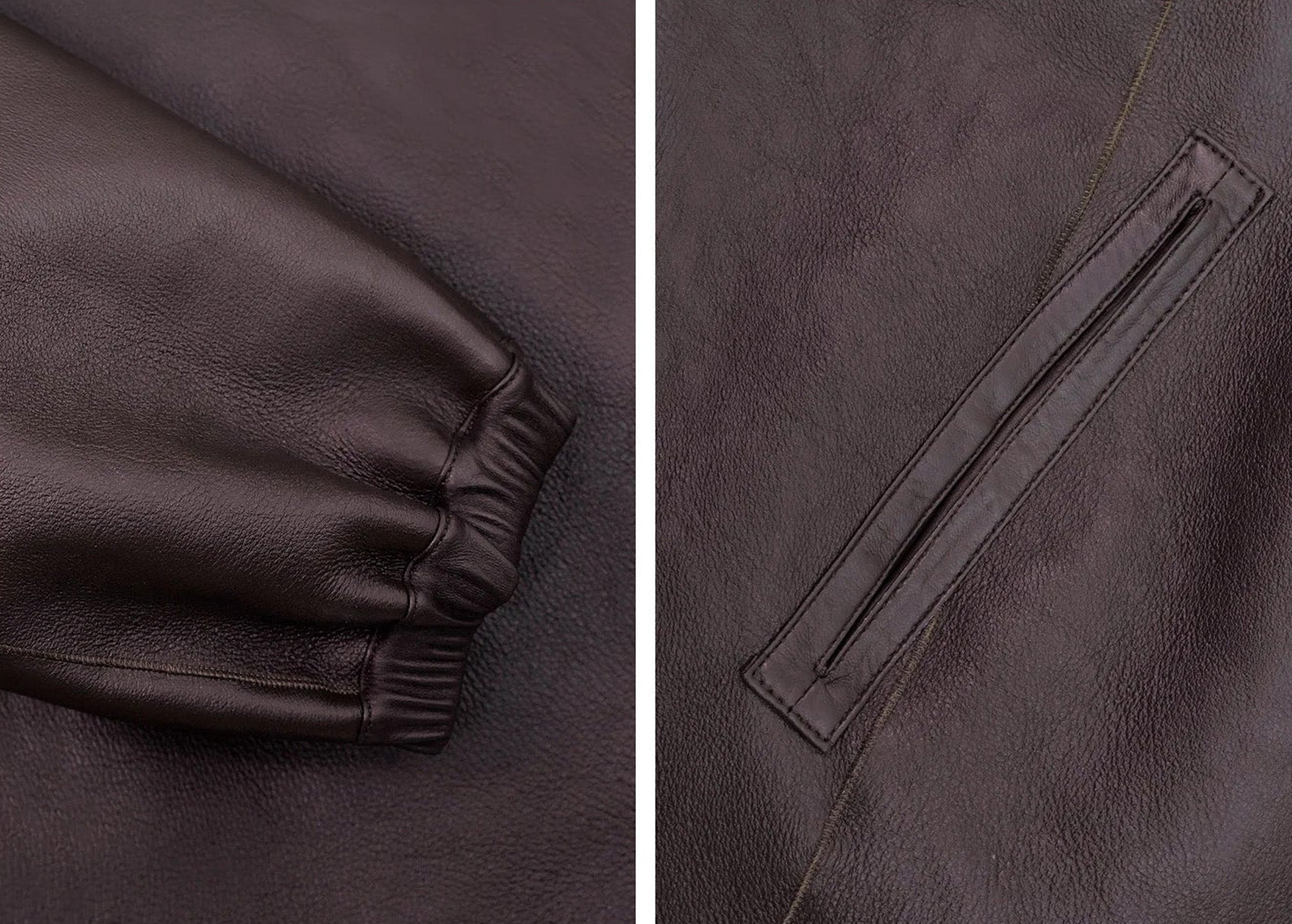 Cuff and pocket detail collage, Toffee Bloom coat, leather side — From Borcelleclothes.