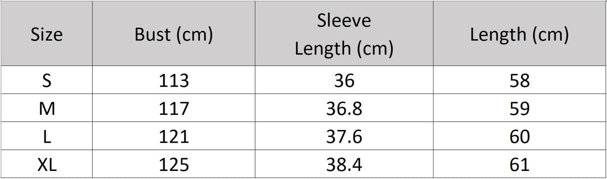 Women's size chart for a Xiangyunsha Mulberry Silk Top in Beyond Control with an artisanal crackled texture. Features a notch neckline, 1/2 kimono sleeves, and a loose silhouette in deep matte graphite. — From Borcelleclthes.