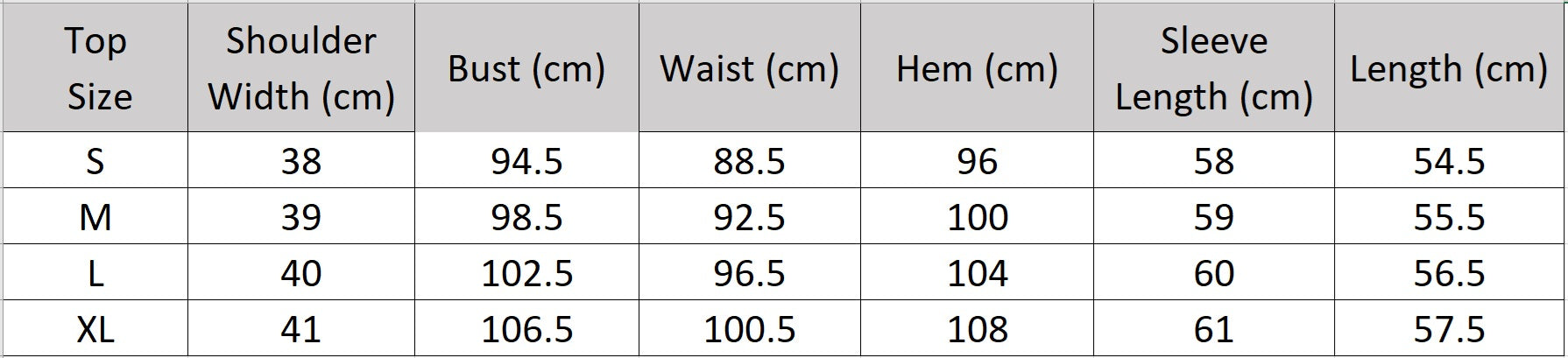 Detailed size guide and measurements for the origami-knot knit top. — From Borcelleclothes.