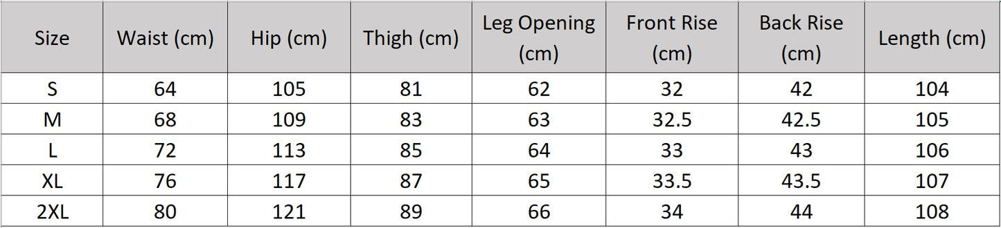 Women's size chart for a Mulberry silk wide-leg trousers featuring hand-tacked pleated panels that form a sculpted lattice waist and flow gracefully into a floor-length silhouette. — From Borcelleclothes.