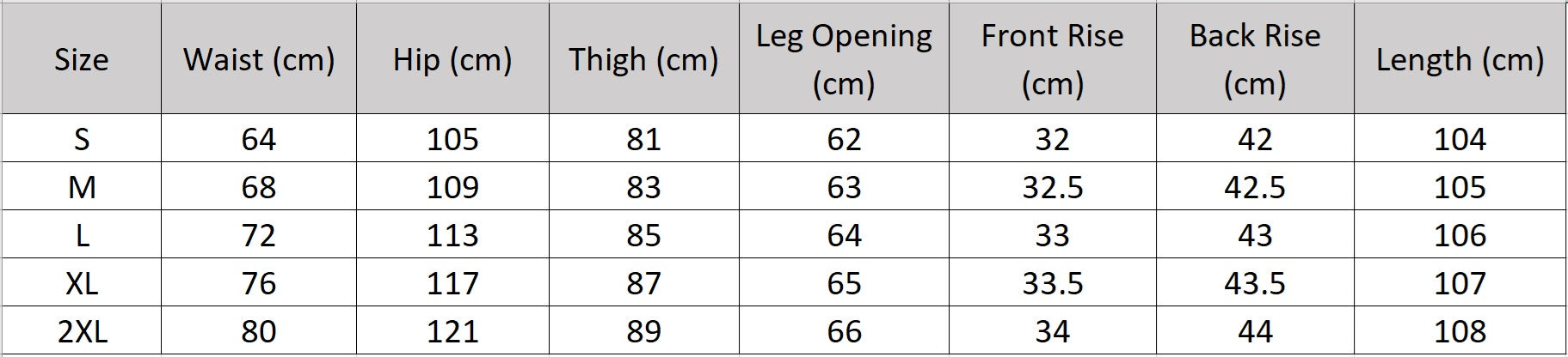 Women's size chart for a Mulberry silk wide-leg trousers featuring hand-tacked pleated panels that form a sculpted lattice waist and flow gracefully into a floor-length silhouette. — From Borcelleclothes.