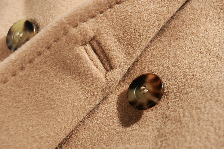The refined detail of the tortoise-shell button against the soft nap of 100% lambswool. From Borcelleclothes.