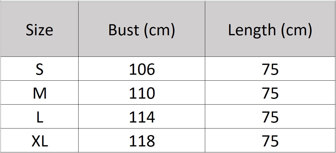 Women's size chart for a sheared mink coat with V-neckline and turned-back cuffs, relaxed straight silhouette. — From Borcelleclothes.