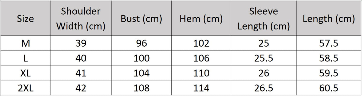 Women's size chart for a Mulberry silk jacquard top (18 momme). Features a 3D puckered texture, porcelain buttons, and a crease-free drape. — From Borcelleclothes.