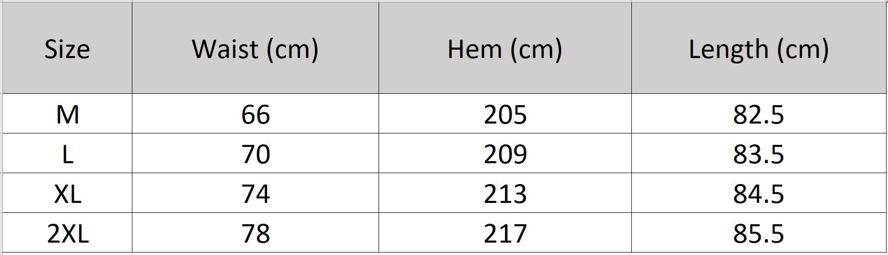 Women's  size-chart for a 6A Grade Mulberry silk midi skirt, featuring an immersive 3D geometric print and a comfortable knit-rib waistband. — From Borcelleclothes.