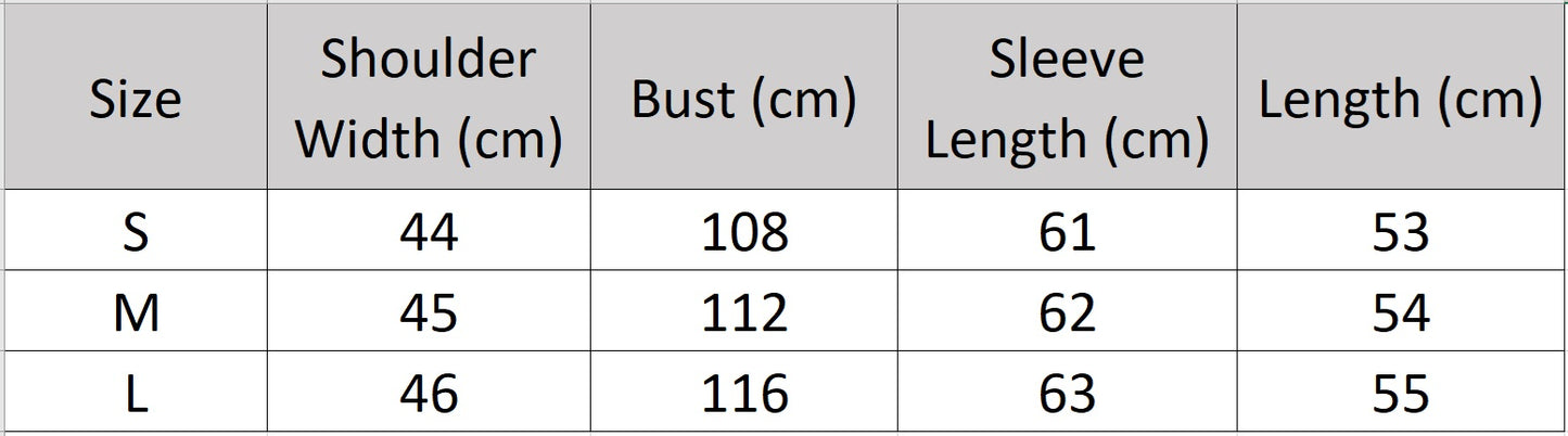 Women's size chart for a Reversible cropped shearling jacket in Autographe, featuring a cut-on collar with shoulder darts, softly curled wool, and a dense, inky surface — From Borcelleclothes.