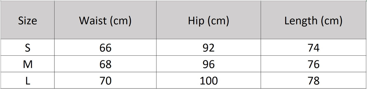 Women's size chart for a sculptural midi skirt in rib wool-silk blend with a discreet side slit. Straight silhouette in three hues. — From Borcelleclothes.