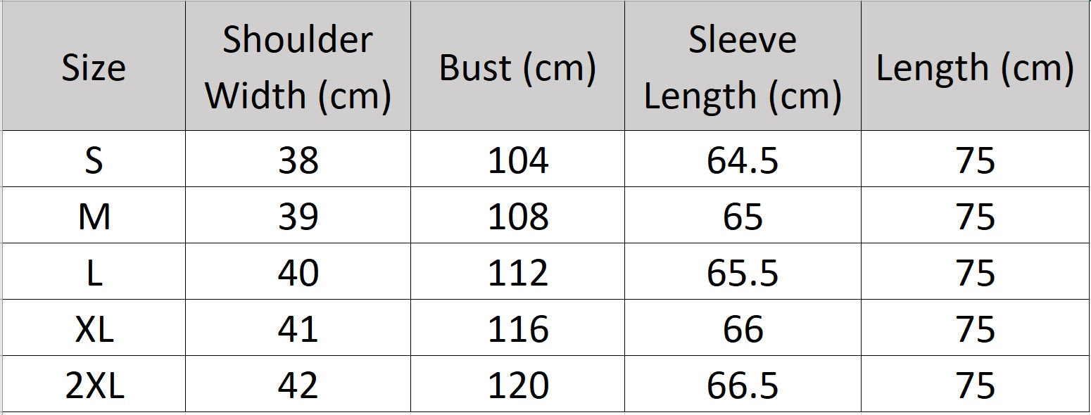 Women's size chart for a sheared mink coat with wide shawl collar and self-tie belt, shown in Night's Pride. — From Borcelleclothes.