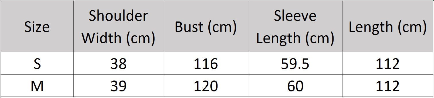 Women’s size chart for a sheared mink coat in Dreamcatcher color with a flared silhouette, generous hood, leather toggle details, and a mid-calf length — From Borcelleclothes.
