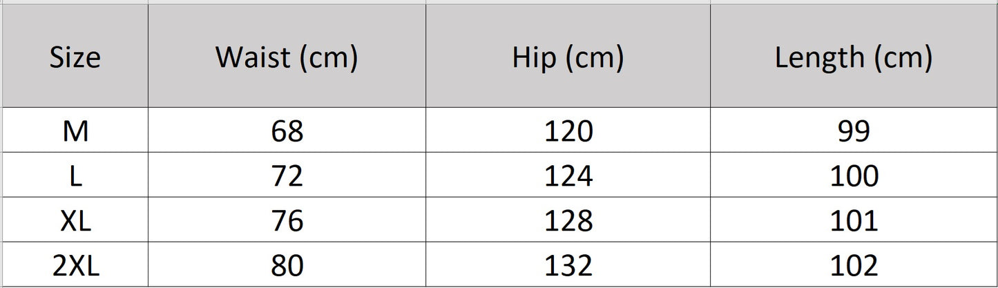 Women's size chart for a Asymmetric Mulberry silk maxi skirt in Carat Garnet, structured with heavyweight 40 Momme crepe and fluid pleated georgette, accented by contrast gold piping. — From Borcelleclothes.