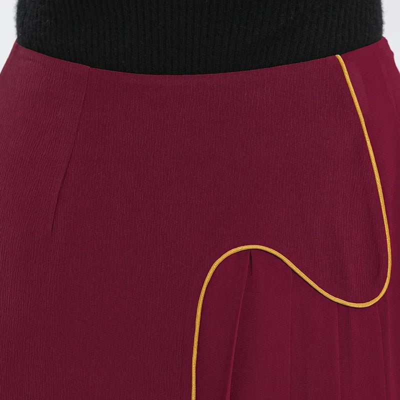 Close-up of the back waist section, highlighting the flawlessly integrated invisible zipper closure along the right side seam — From Borcelleclothes.