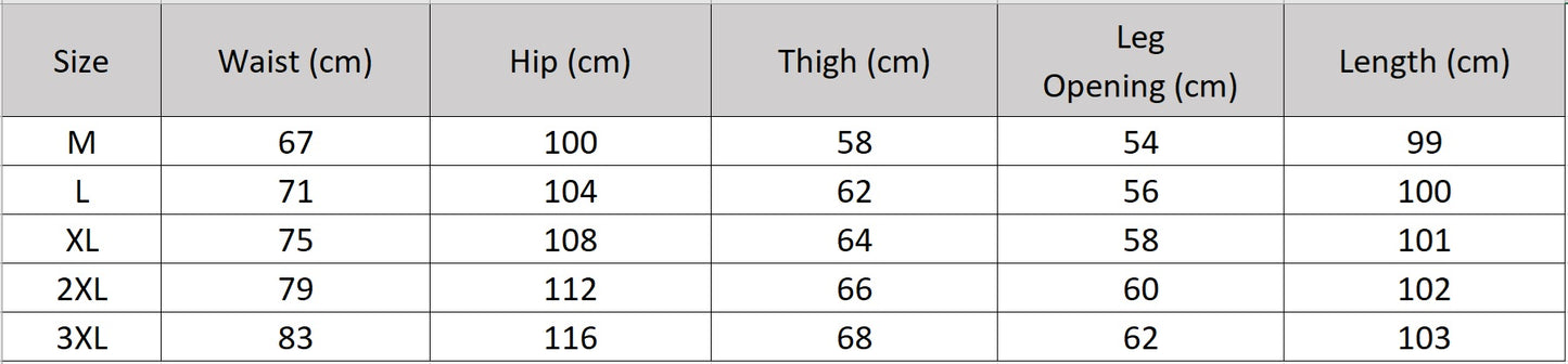 Women's size chart for a wide-leg Mulberry silk trousers, featuring six front pleats, dual-level belt loops, and back flap pockets. — From Borcelleclothes.
