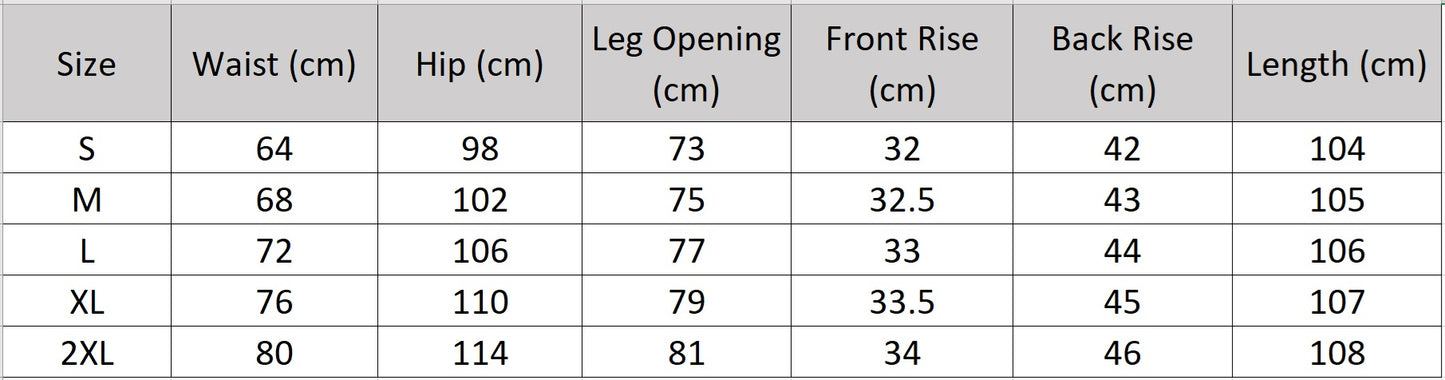 Women's size chart for a Floor-length Mulberry sandwashed silk crepe trousers in Dark Eyes color, featuring integrated pleats at both front and back below stepped side yokes. — From Borcelleclothes.