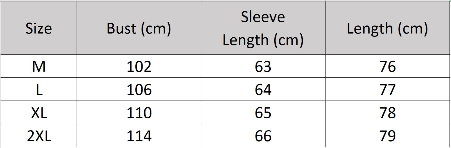Women's size chart for a double-faced goatskin coat in Gold Ransom, with a storm flap, notch lapels, and self-tied belt. — From Borcelleclothes.