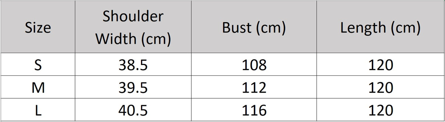 Women's size chart for a full-length straight-cut mink fur coat in Rich Black with high collar, notch lapels, and invisible closure — worn with confidence and restraint. From Borcelleclothes.
