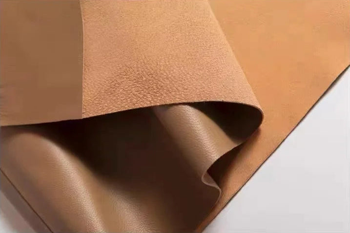 View of the wrong side showing the high-quality smooth lining of the sheepskin skirt in Palomino — From Borcelleclothes.