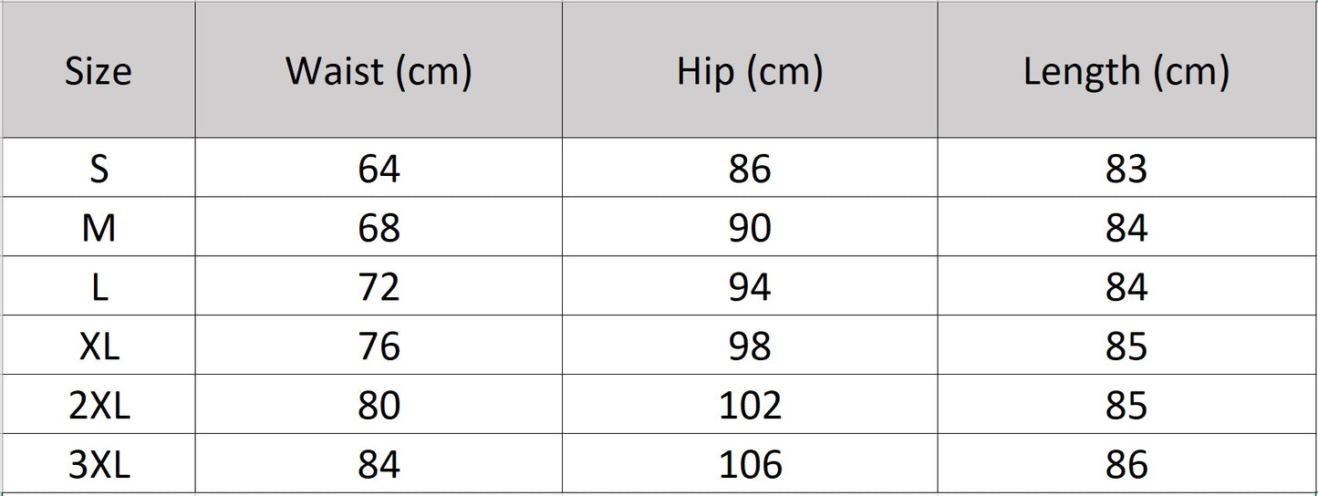 Women's size chart for a straight silhouette, genuine sheepskin midi skirt, featuring an asymmetric front slit and invisible back zipper.  — From Borcelleclothes.