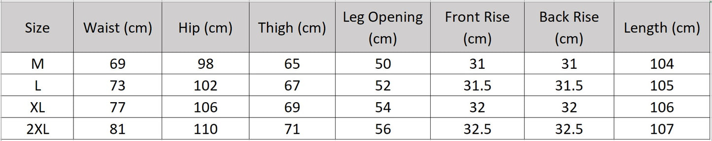 Women's size chart for a High-density 44 momme Mulberry silk jacquard tapered trousers in Fragrant Cloud. Featuring an asymmetrical waist overlay sculpted with a single fixed pleat. — From Borcelleclothes.